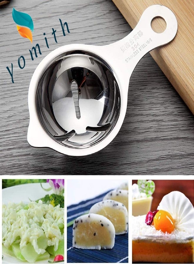 YOMITH Stainless Steel Egg Yolk & Egg White Separator, Protein Separator Filter, Kitchen Baking Tools, Egg Divider Dishwasher Safe Kitchen Tool, Egg Gadgets, with Hanging Hook (Pack of 1, Silver) - Image 5